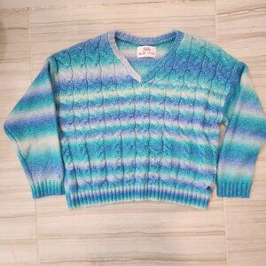 Justice Girls Blue Striped Sweater Size 20/22P